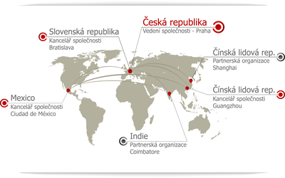 Mapa působnosti firmy RightWay IMPEX Ltd.